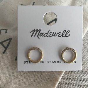 Never worn, Madewell Pavé Circle Stud earrings